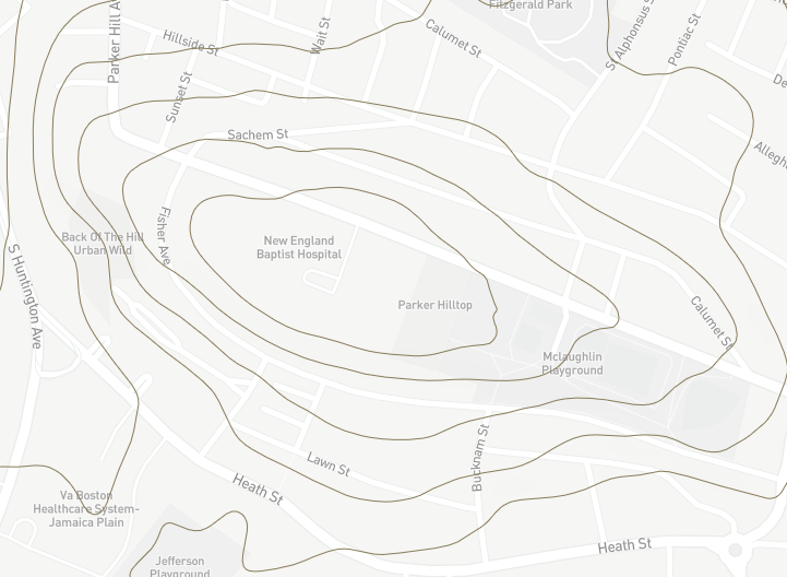 Using contour lines helps to avoid placing bike stations on hills that are too steep.