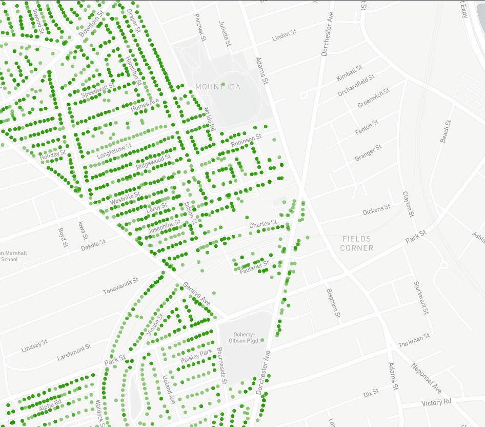 One day of the week (Tuesday) shown to visualize coverage on a given day.